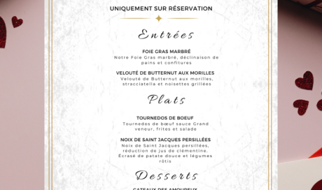 Menu de la Saint - Valentin