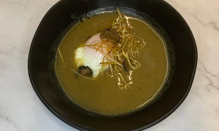 Potage parmentier , oeuf parfait et truffe - Carte automne 2021 Saveurs des grands enfants Cugnaux